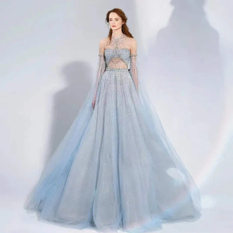 Elegant Fairy Bow Halter Long A-line Tulle Evening Dresses Women Beading Prom Party Gowns Vestido De
Elegant Fairy Bow Halter Long A-line Tulle Evening Dresses Women Beading Prom Party Gowns Vestido De