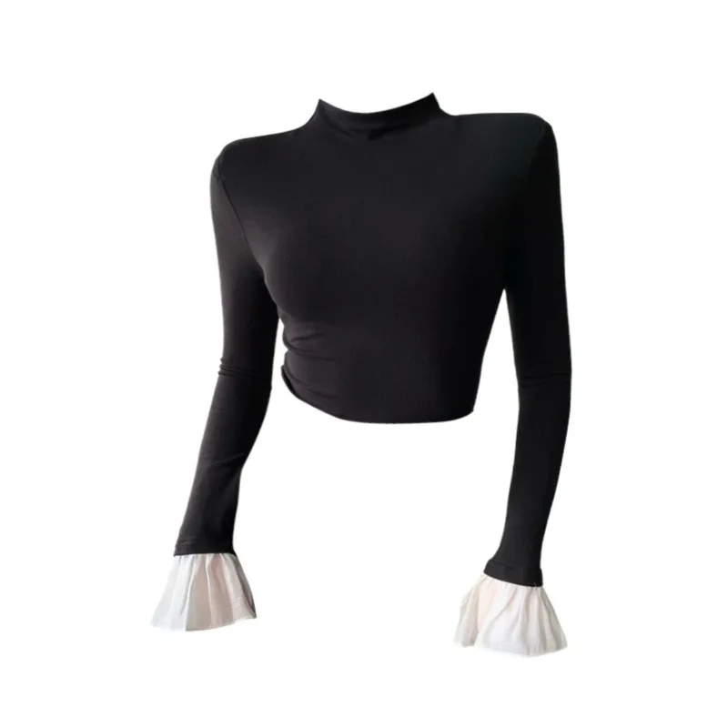 Fairycore Aesthetics Ruffled Sleeve Half High Collar T-shirts Casual Chic Fashion Tops Women Long Sweaters Sueter Mujer
Fairycore Aesthetics Ruffled Sleeve Half High Collar T-shirts Casual Chic Fashion Tops Women Long Sweaters Sueter Mujer