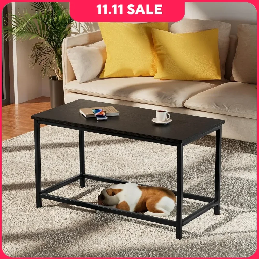 Small Black Coffee Table, Minimalist Modern Open Design Rectangular Minimalist Center Table, 31.5 X 15.7 X 17.7
Small Black Coffee Table, Minimalist Modern Open Design Rectangular Minimalist Center Table, 31.5 X 15.7 X 17.7
