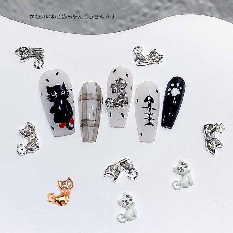TSZS 10Pcs/lot 3D Cat Nail Decoration Gold Silver Kawaii Cat Rhinestone Nail Jewelry Fashion Elegant Manicure
TSZS 10Pcs/lot 3D Cat Nail Decoration Gold Silver Kawaii Cat Rhinestone Nail Jewelry Fashion Elegant Manicure