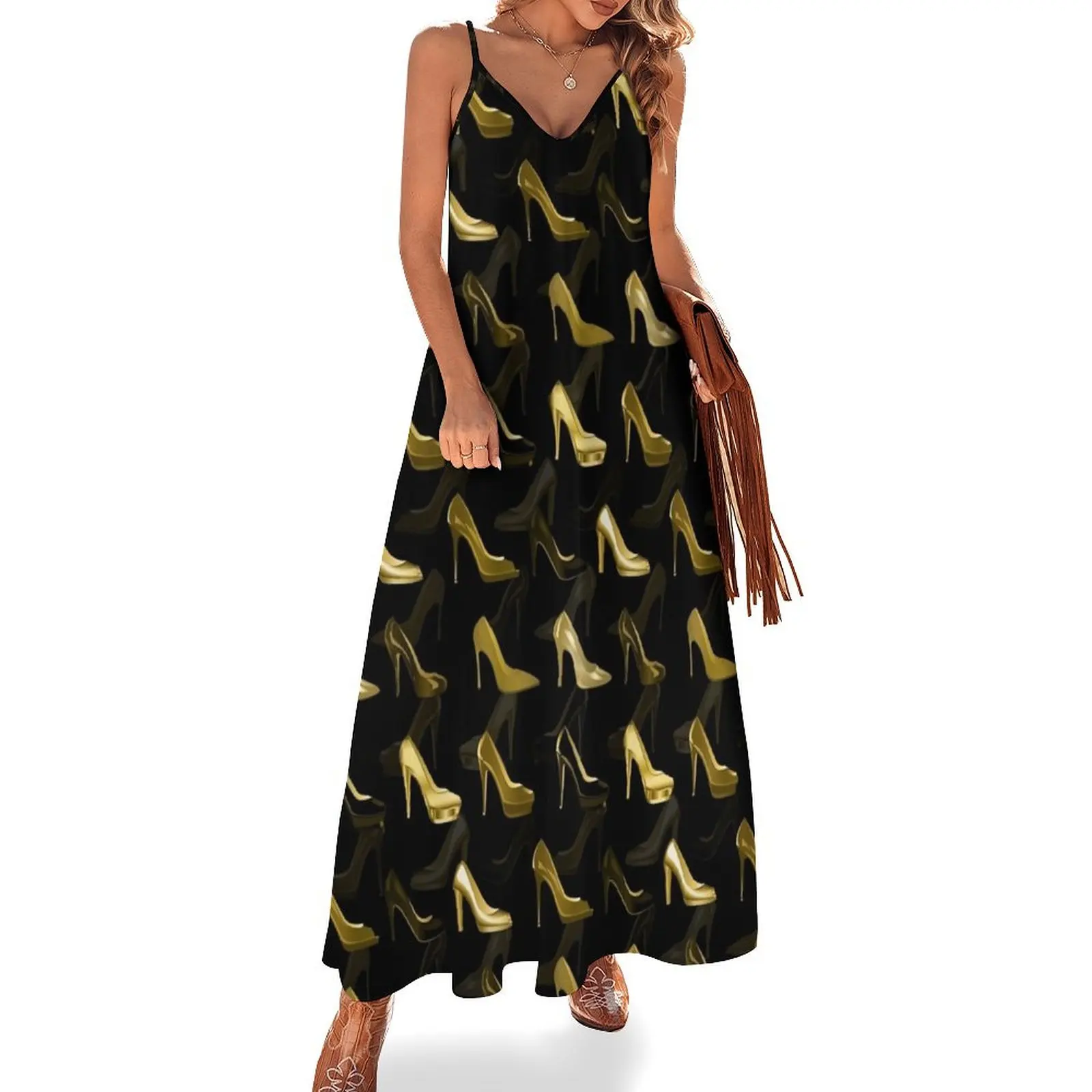 High Heels Golden Shoes pattern Sleeveless Dress wedding guest dress 2025 birthday dress
High Heels Golden Shoes pattern Sleeveless Dress wedding guest dress 2025 birthday dress