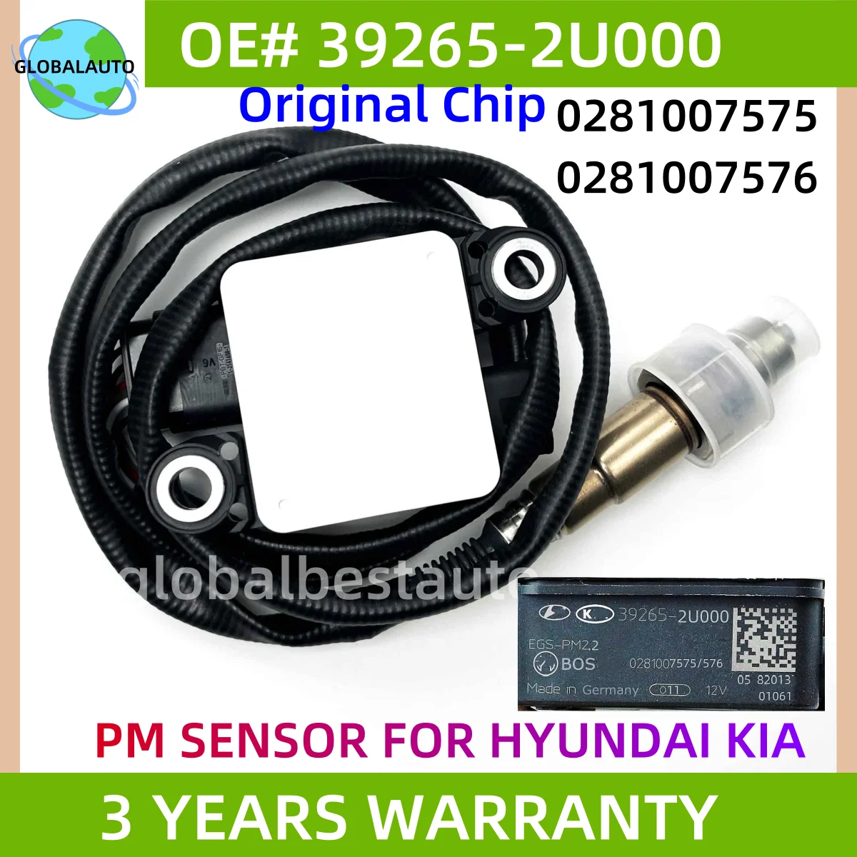 Датчик твердых частиц PM (39265-2U000, 0281007575, 0281007576) для KIA Sportage, Hyundai Tucson
Датчик твердых частиц PM (39265-2U000, 0281007575, 0281007576) для KIA Sportage, Hyundai Tucson