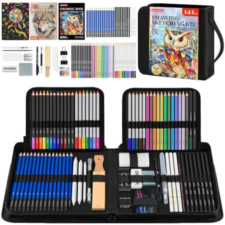 141 PCS Art Supplies Sketching Kit Pro Max Drawing Pencils with Sketchbook Coloring Book Colored Graphite Charcoal Watercolor a
141 PCS Art Supplies Sketching Kit Pro Max Drawing Pencils with Sketchbook Coloring Book Colored Graphite Charcoal Watercolor a