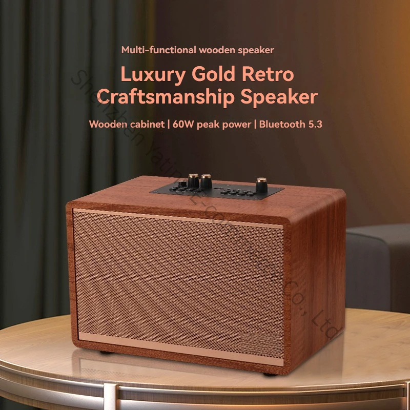 Wooden Bluetooth audio wireless HIFI home desktop radio bass outdoor K song slightly retro style
Wooden Bluetooth audio wireless HIFI home desktop radio bass outdoor K song slightly retro style
