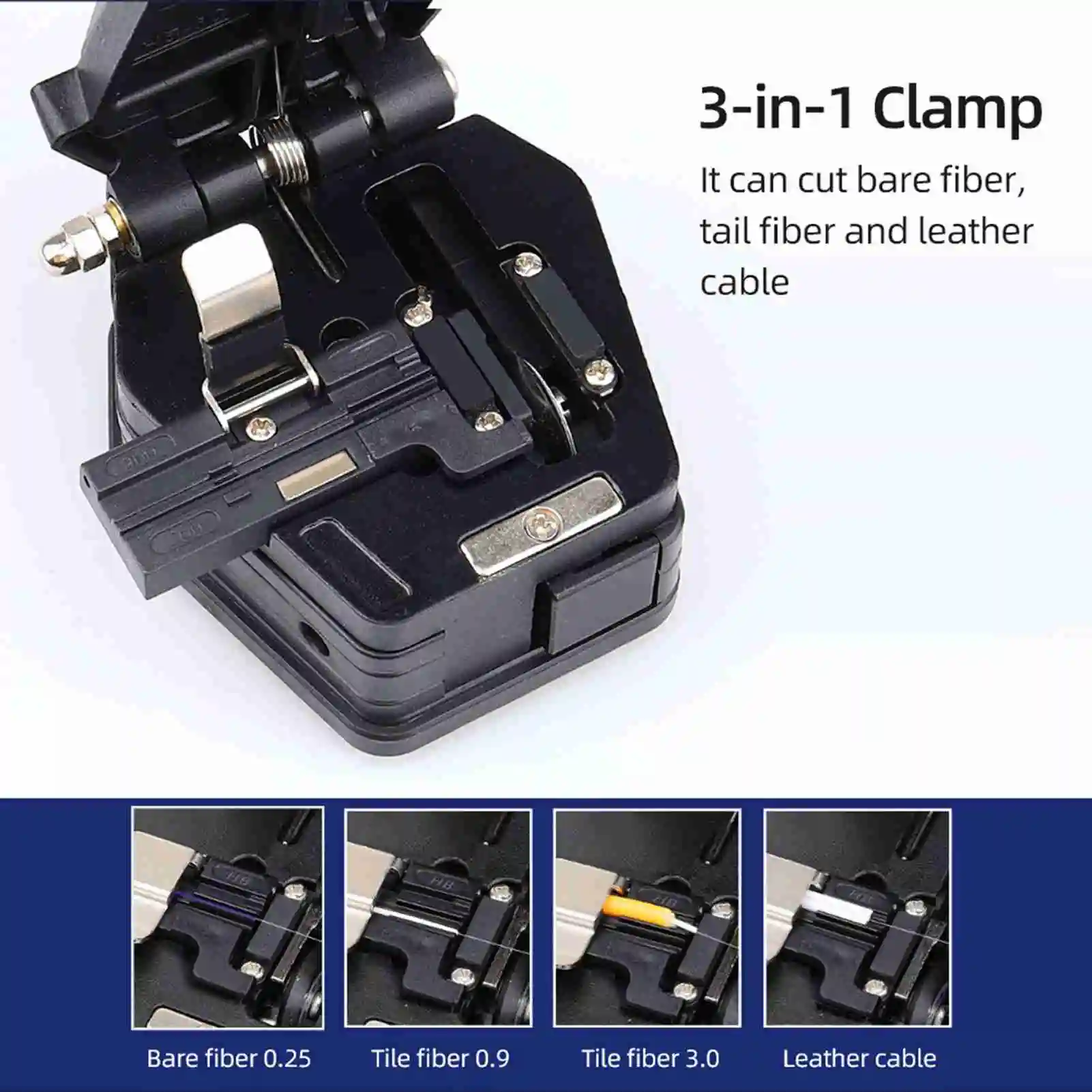 Optical Fiber Cleaver Stable Angle High Precision Automatic Rebounding Fiber Cutter Tool for 125μm Bare Fiber Diameter
Optical Fiber Cleaver Stable Angle High Precision Automatic Rebounding Fiber Cutter Tool for 125μm Bare Fiber Diameter