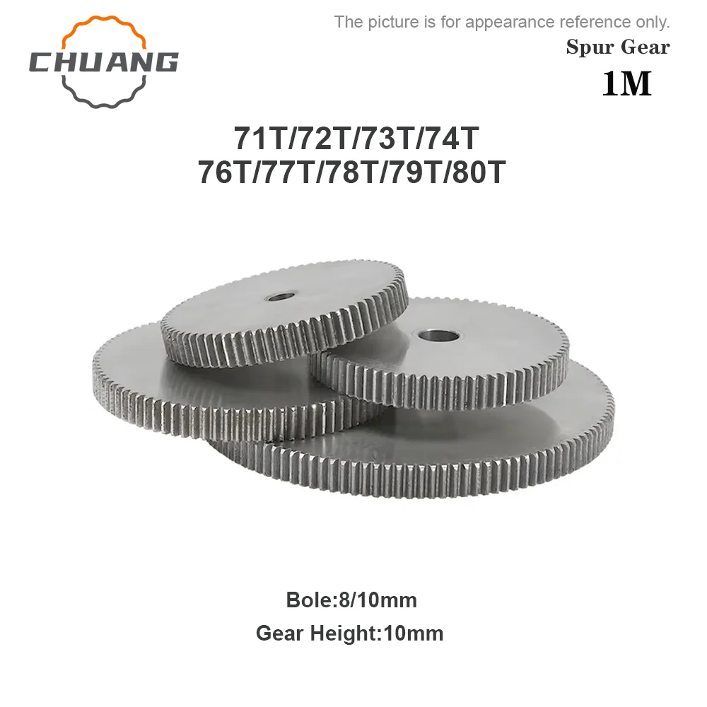 1M 71/72/73/74/75/76/77/78/79/80T spur Gear rough Hole 8/10mm gear wheel 45#carbon steel Material motor gear Total Height 10mm
1M 71/72/73/74/75/76/77/78/79/80T spur Gear rough Hole 8/10mm gear wheel 45#carbon steel Material motor gear Total Height 10mm