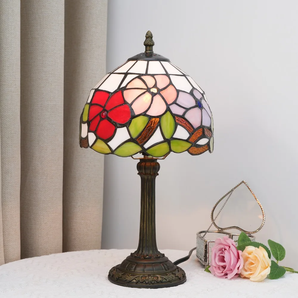 20CM Tiffany Stained Glass Desk Lamp American Pastoral Morning Glory Lampshade Bedroom Night Light Bedside Table Lamp
20CM Tiffany Stained Glass Desk Lamp American Pastoral Morning Glory Lampshade Bedroom Night Light Bedside Table Lamp