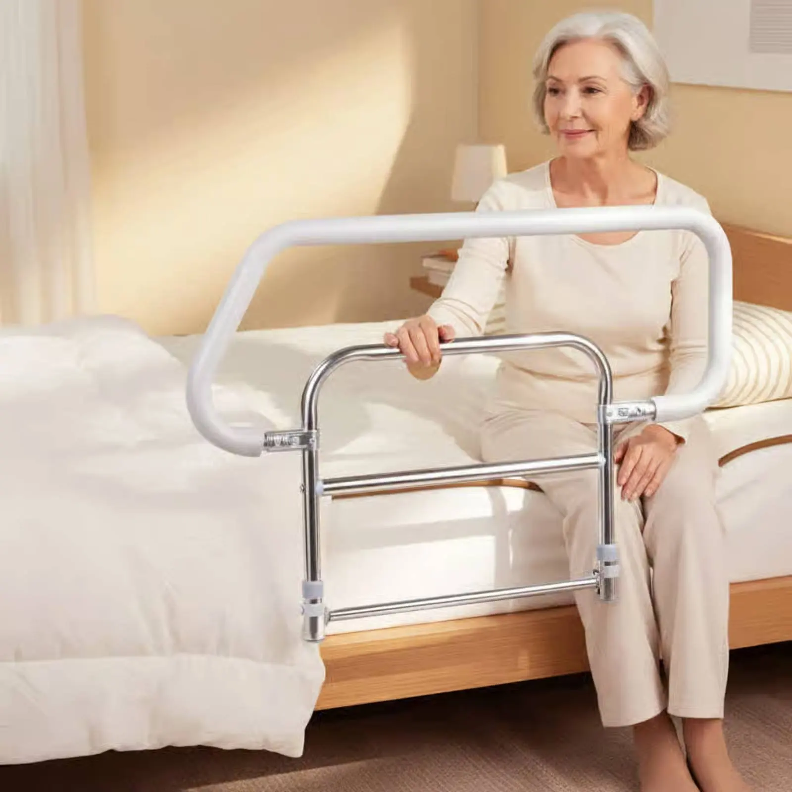 Bedside Fall Protection Rail Sturdy-Duty Steel Construction Bedside Safety Handle Elderly Bed Grab Bar Foldable Design
Bedside Fall Protection Rail Sturdy-Duty Steel Construction Bedside Safety Handle Elderly Bed Grab Bar Foldable Design