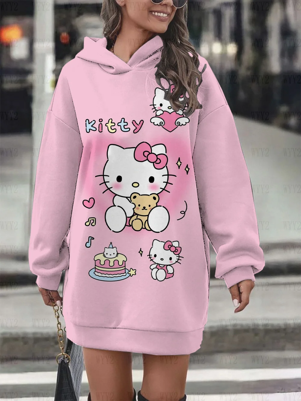 Fashion women's 2025 new street autumn and winter hooded skirt dress Hello Kitty print series long-sleeved hoodie pullover
Fashion women's 2025 new street autumn and winter hooded skirt dress Hello Kitty print series long-sleeved hoodie pullover