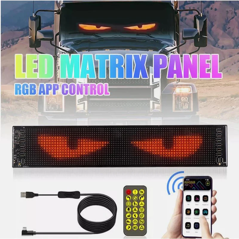 Автомобильный светодиодный гибкий экран, матрица, пиксельная панель, RGB узор, граффити, прокрутка глаз дьявола, анимационный дисплей, автомобильный магазин с управлением через приложение
Автомобильный светодиодный гибкий экран, матрица, пиксельная панель, RGB узор, граффити, прокрутка глаз дьявола, анимационный дисплей, автомобильный магазин с управлением через приложение