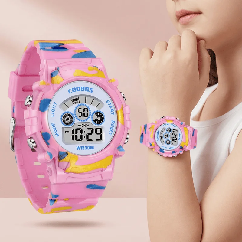 Детские цифровые часы, водонепроницаемые светящиеся светодиодные детские часы, спортивные камуфляжные часы для мальчиков и девочек, студенческие часы montre enfant
Детские цифровые часы, водонепроницаемые светящиеся светодиодные детские часы, спортивные камуфляжные часы для мальчиков и девочек, студенческие часы montre enfant