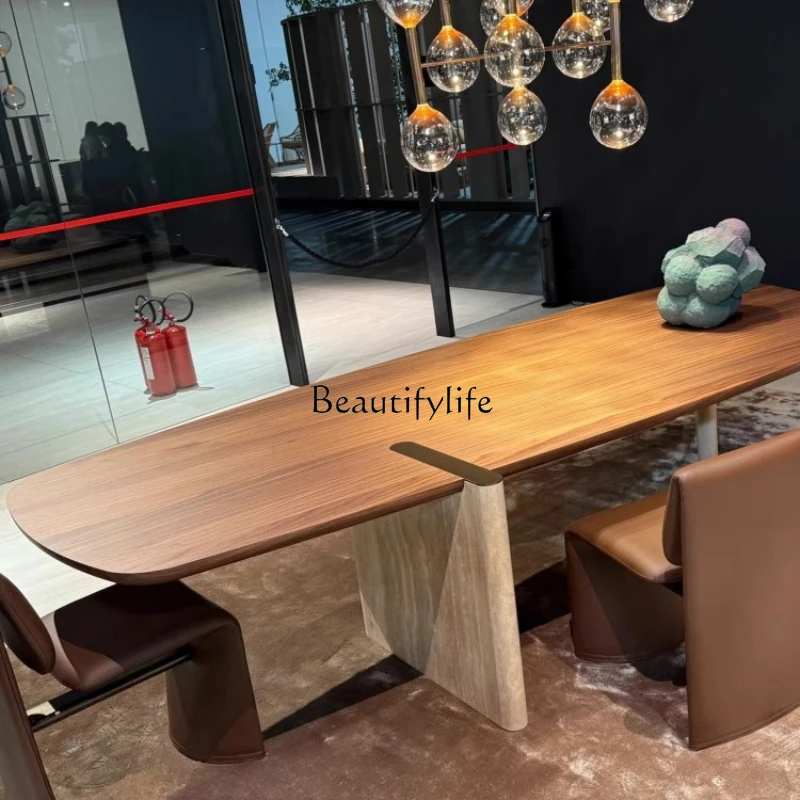 *Italian light luxury rectangular solid wood dining table high-end marble table legs conference table desk
*Italian light luxury rectangular solid wood dining table high-end marble table legs conference table desk
