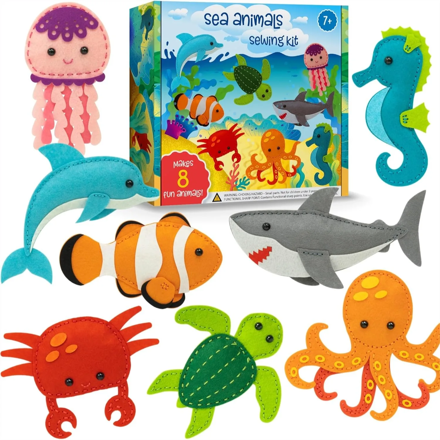 Sewing Kit for Kids, Fun Sea Animal Craft Set for Beginners Age 7-12, 165 Piece Felt Animals Kit with Pre-Punched Holes and
Sewing Kit for Kids, Fun Sea Animal Craft Set for Beginners Age 7-12, 165 Piece Felt Animals Kit with Pre-Punched Holes and