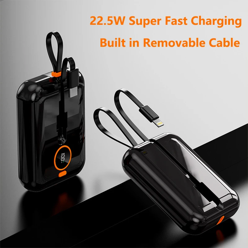Мини-Power Bank 20000 мАч с кабелем 22,5 Вт Быстрая зарядка для iPhone 16 X Huawei Xiaomi Samsung Внешнее зарядное устройство Powerbank
Мини-Power Bank 20000 мАч с кабелем 22,5 Вт Быстрая зарядка для iPhone 16 X Huawei Xiaomi Samsung Внешнее зарядное устройство Powerbank