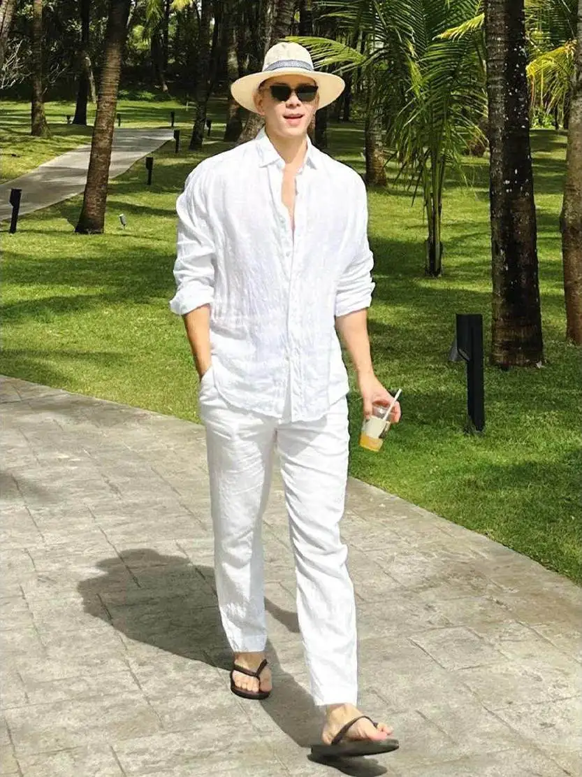 Beach Vacation Style Cotton Linen Casual Set Men Sunscreen Long Sleeve Shirt Linen Breathable Workwear Long Pants Two Piece S...
Beach Vacation Style Cotton Linen Casual Set Men Sunscreen Long Sleeve Shirt Linen Breathable Workwear Long Pants Two Piece S...