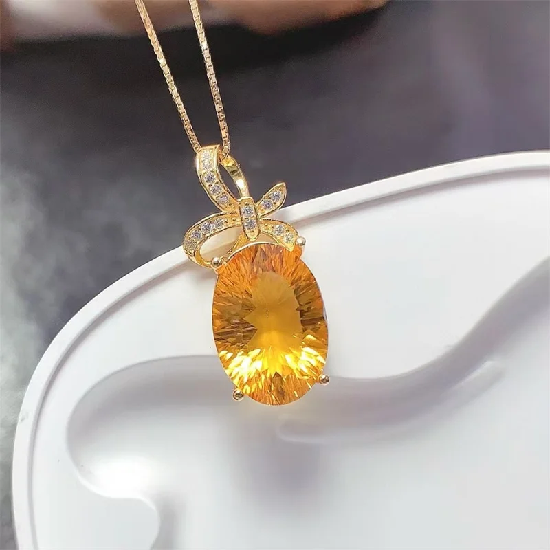 New Fashion Royal Natural Citrine Pendant, 925 Silver Women's Pendant, Daily Wear, Gift for Friends
New Fashion Royal Natural Citrine Pendant, 925 Silver Women's Pendant, Daily Wear, Gift for Friends