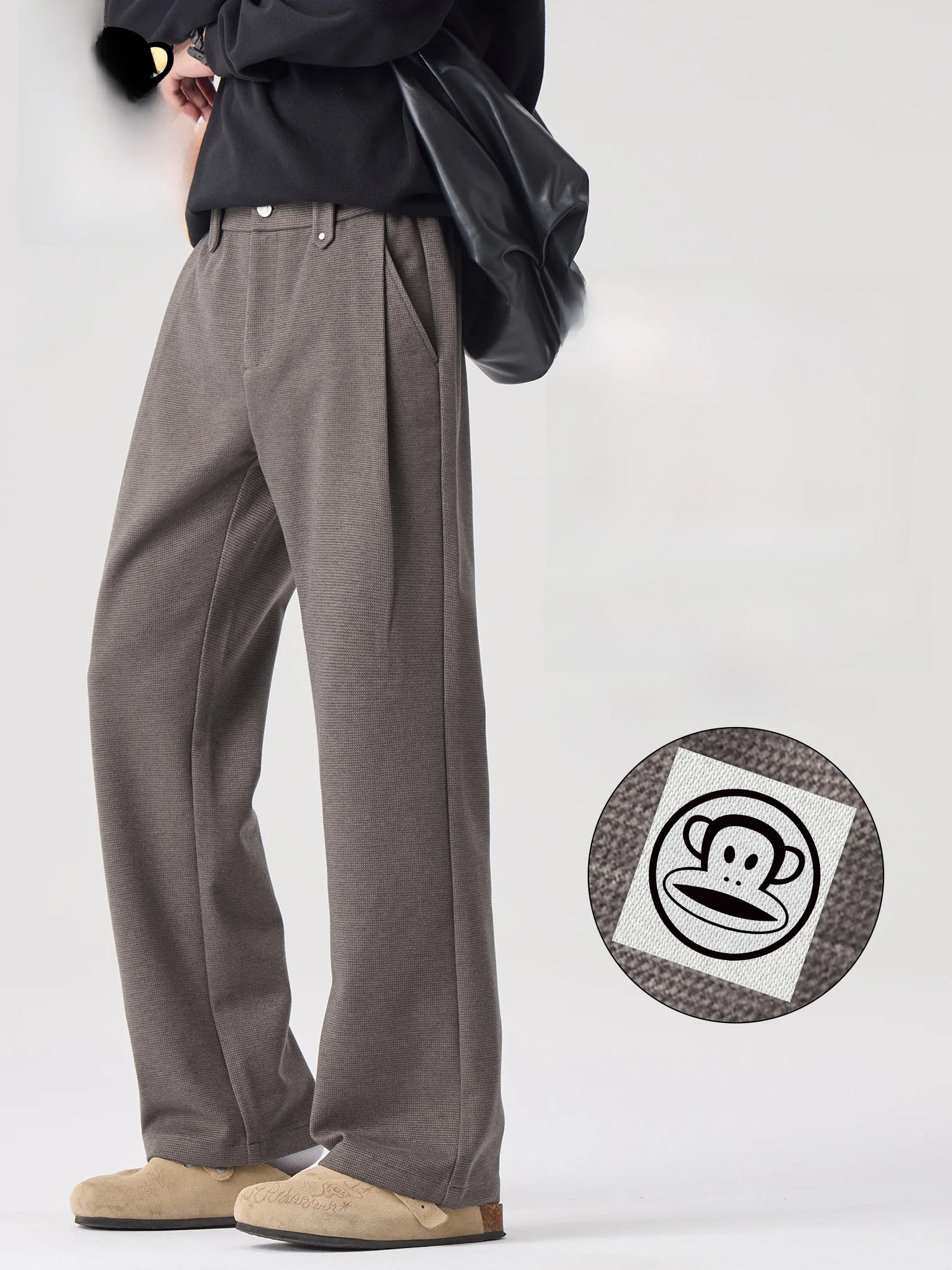 PaulFrank Men's Casual Pants Woolen Loose Drapey Straight Leg Trousers Autumn Winter Faion Polyester Fiber mid Waist Zipper
PaulFrank Men's Casual Pants Woolen Loose Drapey Straight Leg Trousers Autumn Winter Faion Polyester Fiber mid Waist Zipper