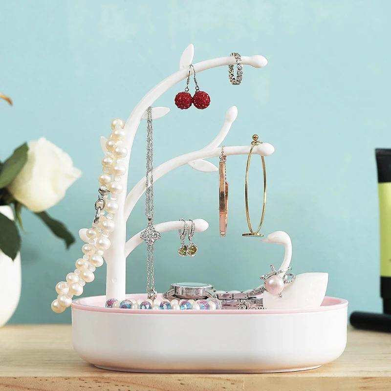 Creative Swan Tree Design Jewelry Rack Necklaces Bracelets Earrings Rings Display Storage Stand Desktop Jewellery Organizer
Creative Swan Tree Design Jewelry Rack Necklaces Bracelets Earrings Rings Display Storage Stand Desktop Jewellery Organizer