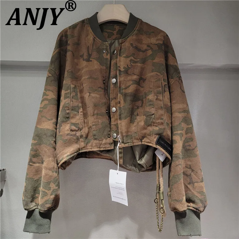 ANJY Autumn New Women American Fashion Camouflage Denim Baseball Jacket Stylish Versatile Streetwear Slimming Casual Coat A11036
ANJY Autumn New Women American Fashion Camouflage Denim Baseball Jacket Stylish Versatile Streetwear Slimming Casual Coat A11036