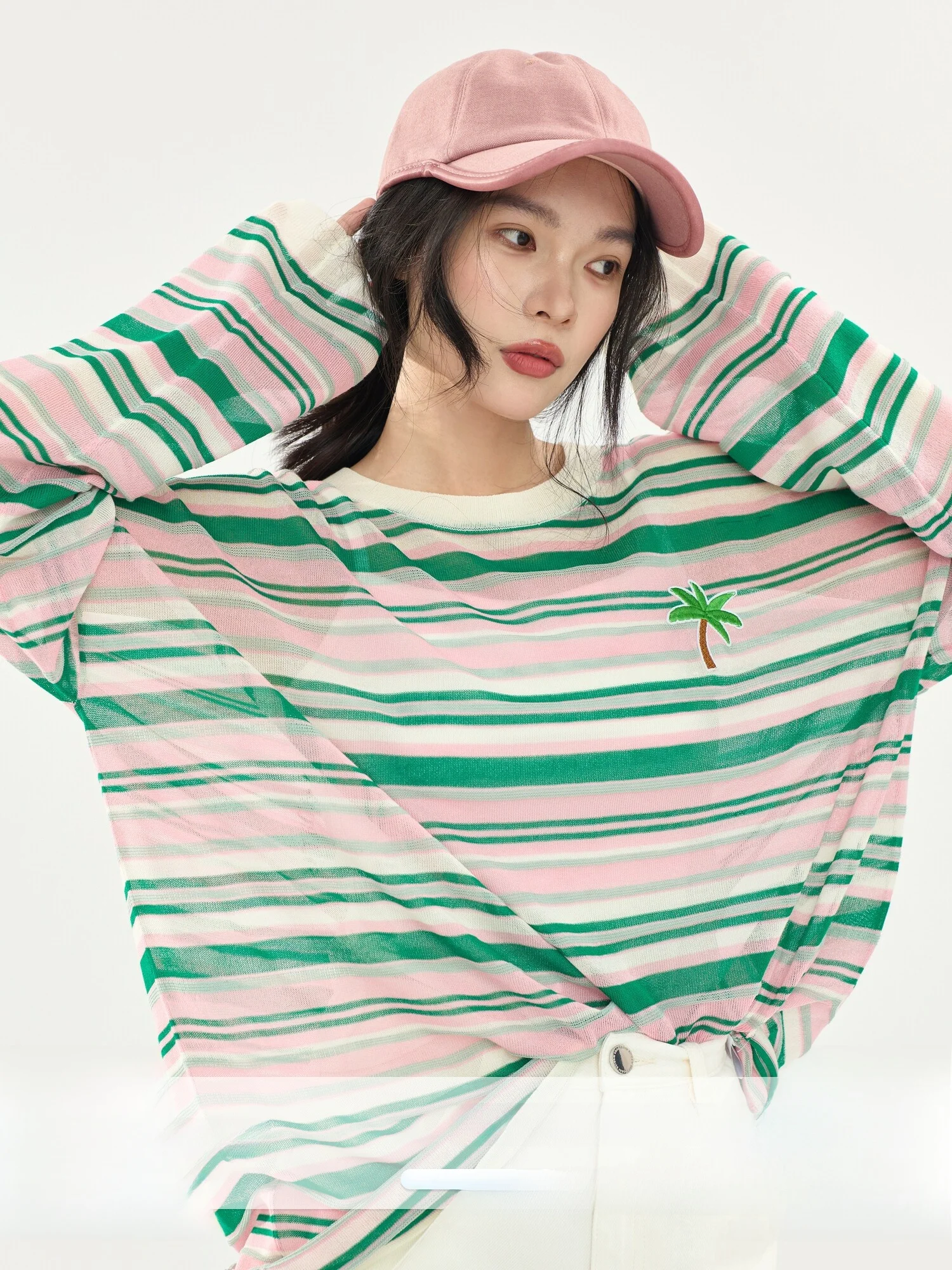 Dopamine Color Block Long Sleeve Striped Knitted T-Shirt Women's Summer New Lightweight Breathable Casual Mesh Cover up
Dopamine Color Block Long Sleeve Striped Knitted T-Shirt Women's Summer New Lightweight Breathable Casual Mesh Cover up