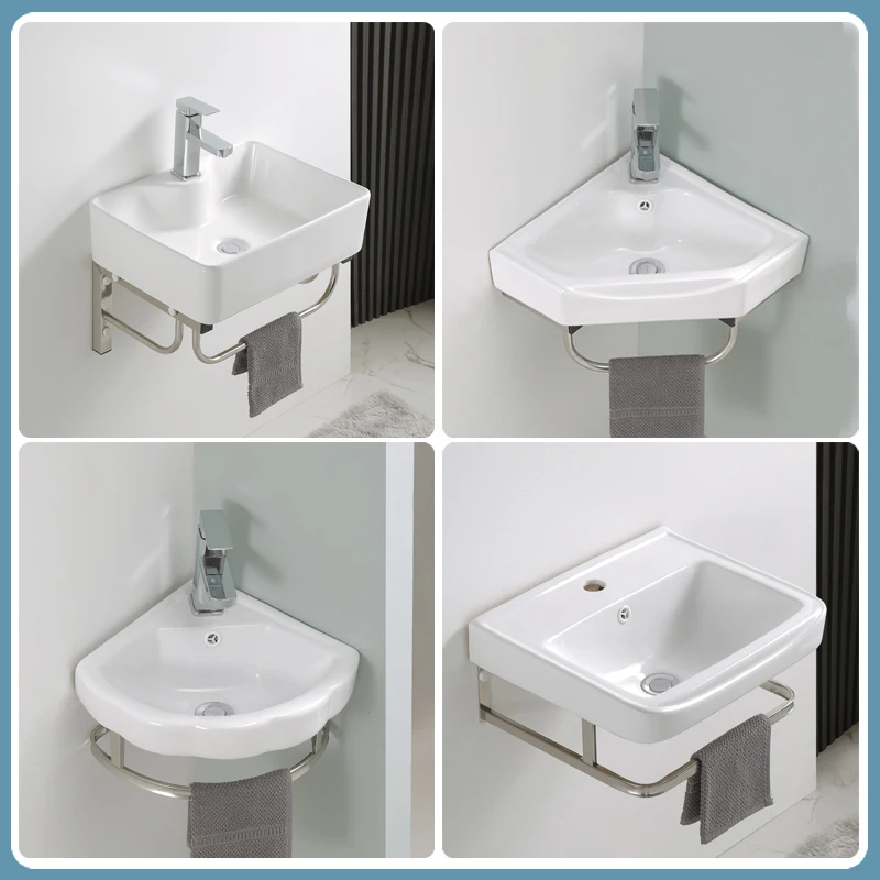 Bracket washbasin triangular washbasin corner balcony mini small apartment wall-mounted corner ceramic washbasin
Bracket washbasin triangular washbasin corner balcony mini small apartment wall-mounted corner ceramic washbasin