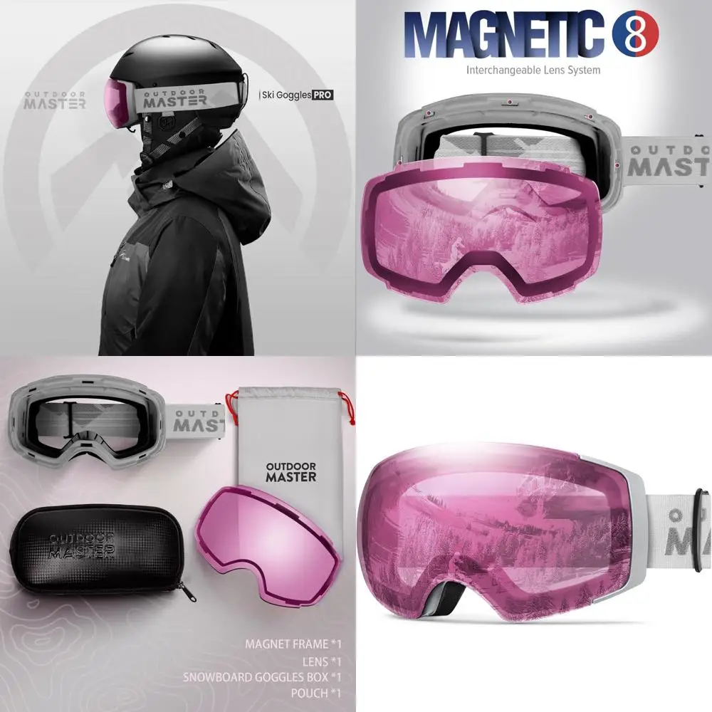 Interchangeable Lens Ski Goggles with 100% UV400 Protection for Men and Women
Interchangeable Lens Ski Goggles with 100% UV400 Protection for Men and Women