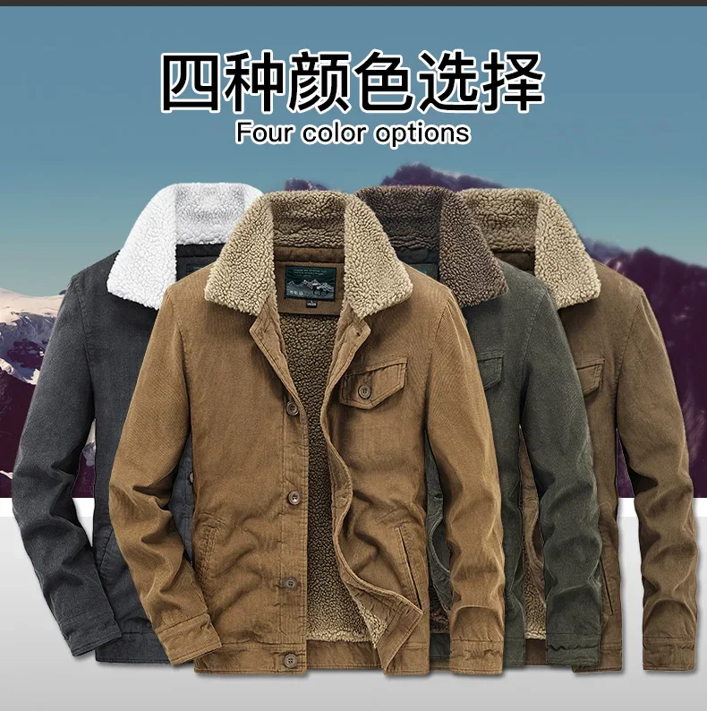 Man Thick Vintage Parka Men Fleece Casual Corduroy Jacket Man Cargo Classic Sherpa Jacket Coat Lapel Jacket Winter
Man Thick Vintage Parka Men Fleece Casual Corduroy Jacket Man Cargo Classic Sherpa Jacket Coat Lapel Jacket Winter