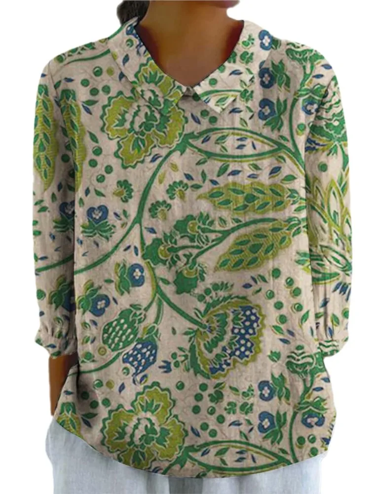 Spring Autumn New Women's Long-Sleeved Shirts With Doll Collar Fashion Prints Creative Retro Chinese Style Shirts For Commuting
Spring Autumn New Women's Long-Sleeved Shirts With Doll Collar Fashion Prints Creative Retro Chinese Style Shirts For Commuting