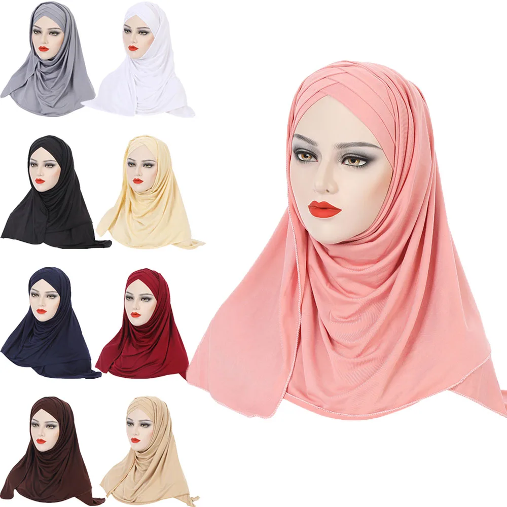 Solid Color Cotton Scarf Hijab For Muslim Women Stretch Jersey Head Scarf Head Wrap Scarves Turban Headwear Headdress For Ladies
Solid Color Cotton Scarf Hijab For Muslim Women Stretch Jersey Head Scarf Head Wrap Scarves Turban Headwear Headdress For Ladies