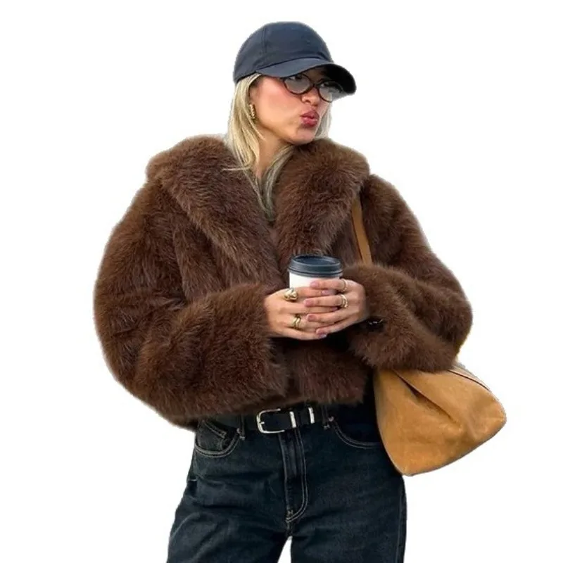 Ins style cross-border European and American short autumn and winter imitation fur jacket young versatile plush women's clothing
Ins style cross-border European and American short autumn and winter imitation fur jacket young versatile plush women's clothing