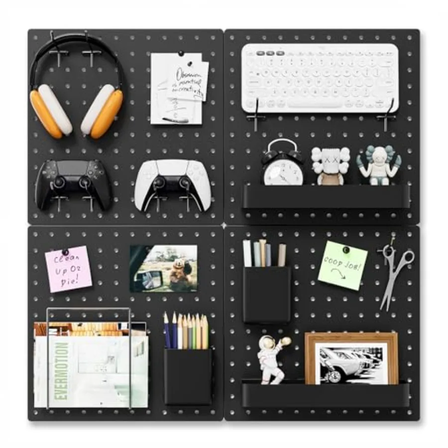 Peg Board 25pcs PegBoard Wall Organizer 12in*12in Includes 4 Black Pegboard and Accessories Plastic PegBoard for Room Office Ga
Peg Board 25pcs PegBoard Wall Organizer 12in*12in Includes 4 Black Pegboard and Accessories Plastic PegBoard for Room Office Ga