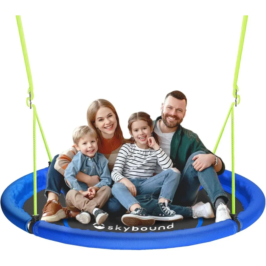 43" Saucer Swing for Outdoor Durable Textilene Fabric Galvanized Steel Frame 600lbs Capacity Adjustable Ropes Blue
43" Saucer Swing for Outdoor Durable Textilene Fabric Galvanized Steel Frame 600lbs Capacity Adjustable Ropes Blue
