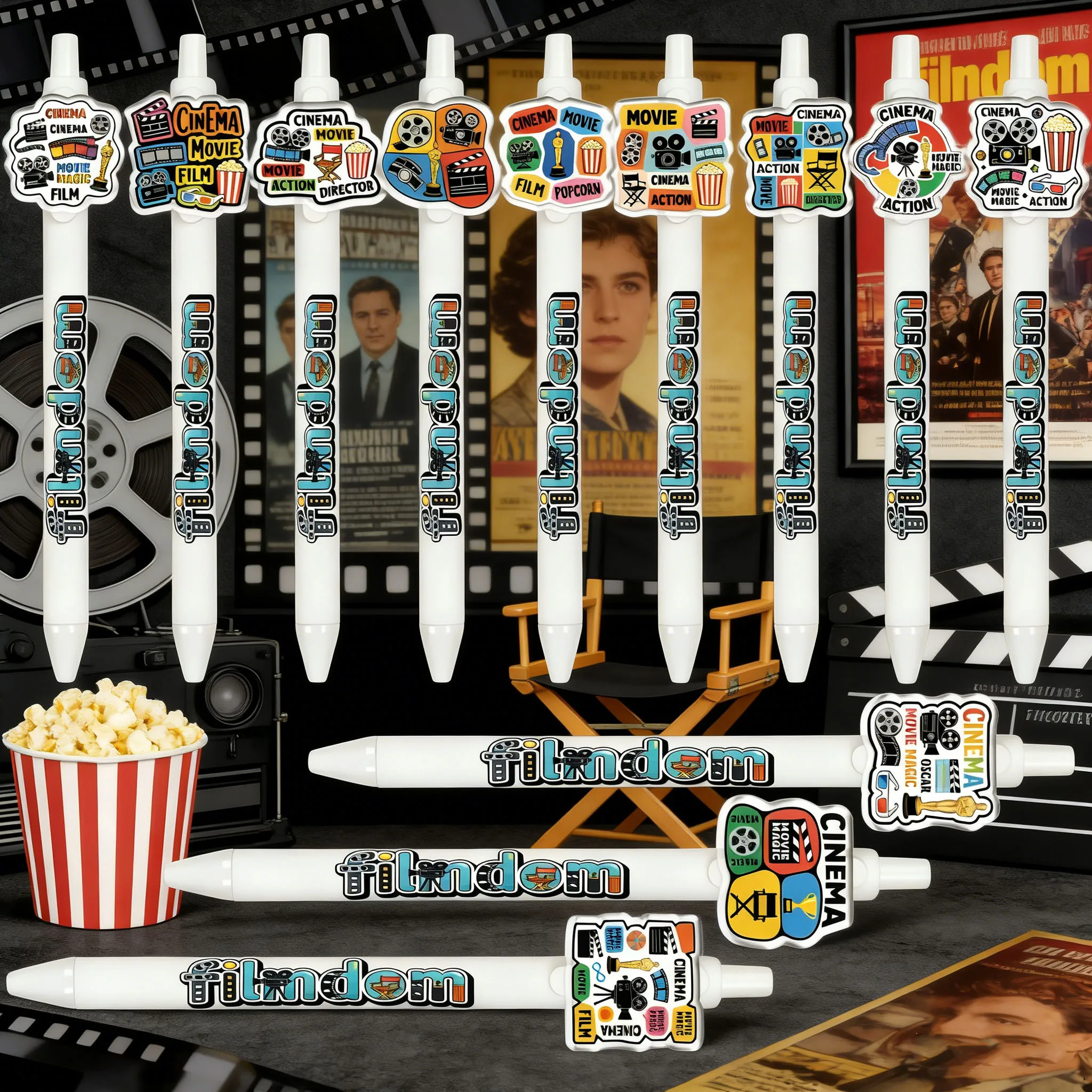 9pcs/12pcs Film Film Pattern Ballpoint Pen Graduation Season Art Student Office Writing Pen
9pcs/12pcs Film Film Pattern Ballpoint Pen Graduation Season Art Student Office Writing Pen