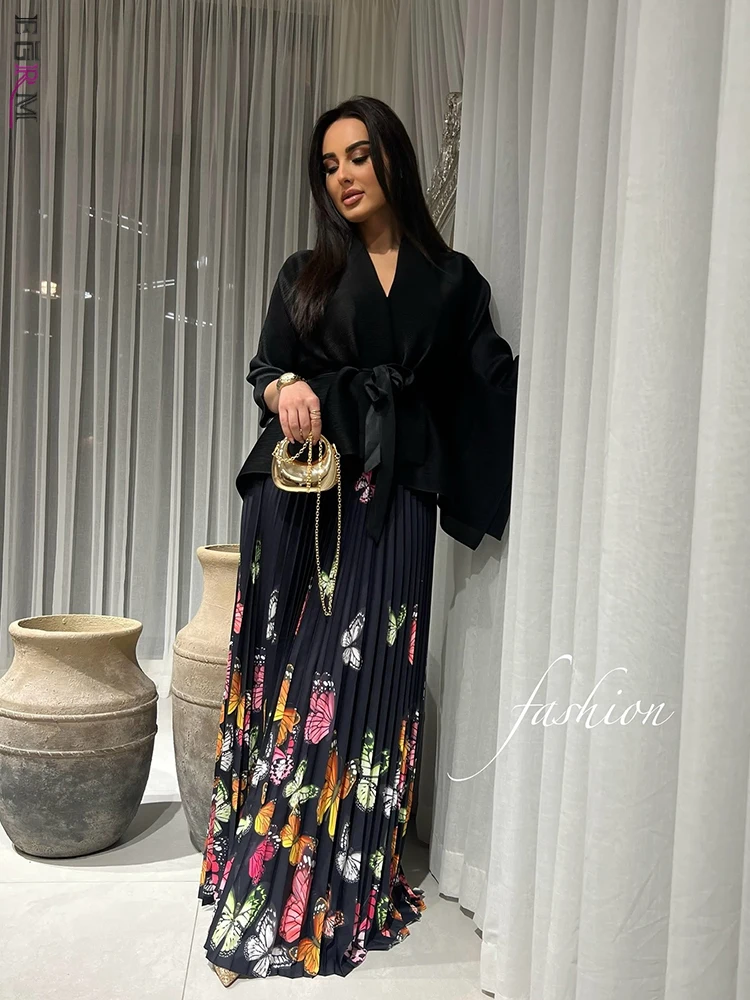 EGRM High-end Pleated Folds Skirt Set Batwing Sleeve Top + A-line Long Skirt Two Piece Sets Plus Size Women's Clothing 6G7912
EGRM High-end Pleated Folds Skirt Set Batwing Sleeve Top + A-line Long Skirt Two Piece Sets Plus Size Women's Clothing 6G7912