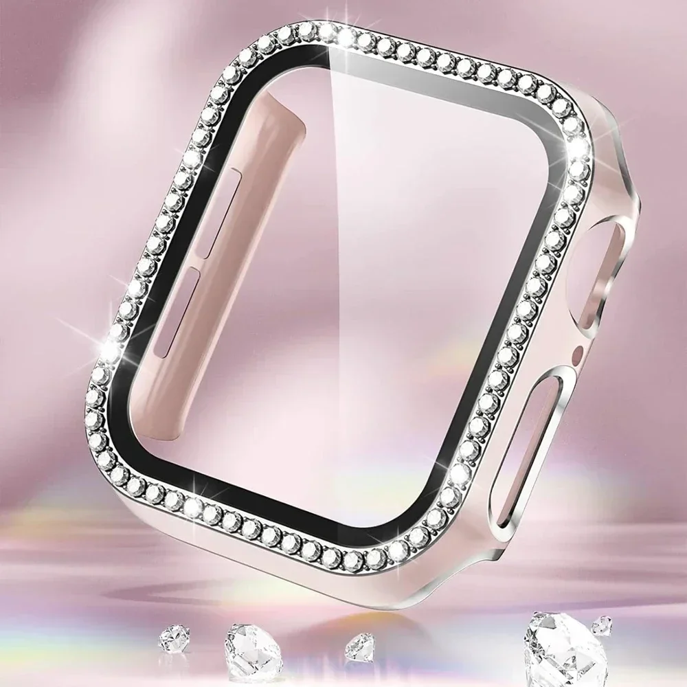 Cover For Apple Watch Case 44mm 45mm 41mm 40mm 38 42mm Bling Diamond bumper+Screen Protector Glass iwatch series 9 8 7 5 6 4 SE
Cover For Apple Watch Case 44mm 45mm 41mm 40mm 38 42mm Bling Diamond bumper+Screen Protector Glass iwatch series 9 8 7 5 6 4 SE