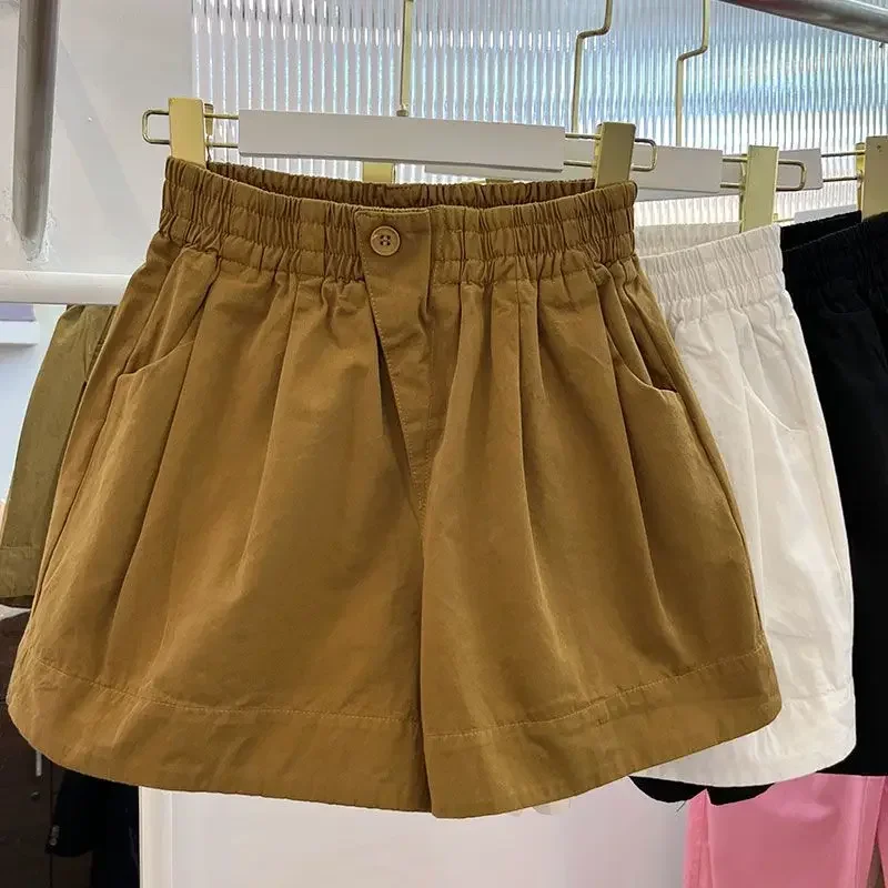 Summer Solid Color Loose Wide-leg Pants Pure Cotton Bud Shorts Women's Casual High-waisted Elastic Waist Hot Pants
Summer Solid Color Loose Wide-leg Pants Pure Cotton Bud Shorts Women's Casual High-waisted Elastic Waist Hot Pants