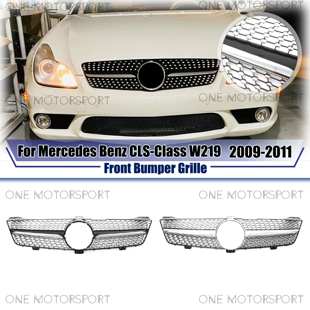 Silver Upper Grille For Mercedes Benz CLS-Class W219 2009-2011 CLS350 CLS500 CLS550 Diamonds Style Black Front Bumper Grille
Silver Upper Grille For Mercedes Benz CLS-Class W219 2009-2011 CLS350 CLS500 CLS550 Diamonds Style Black Front Bumper Grille