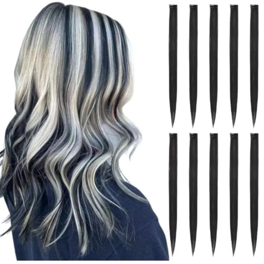 Black Hair Extensions Clip in 10 Pieces Synthetic
Black Hair Extensions Clip in 10 Pieces Synthetic