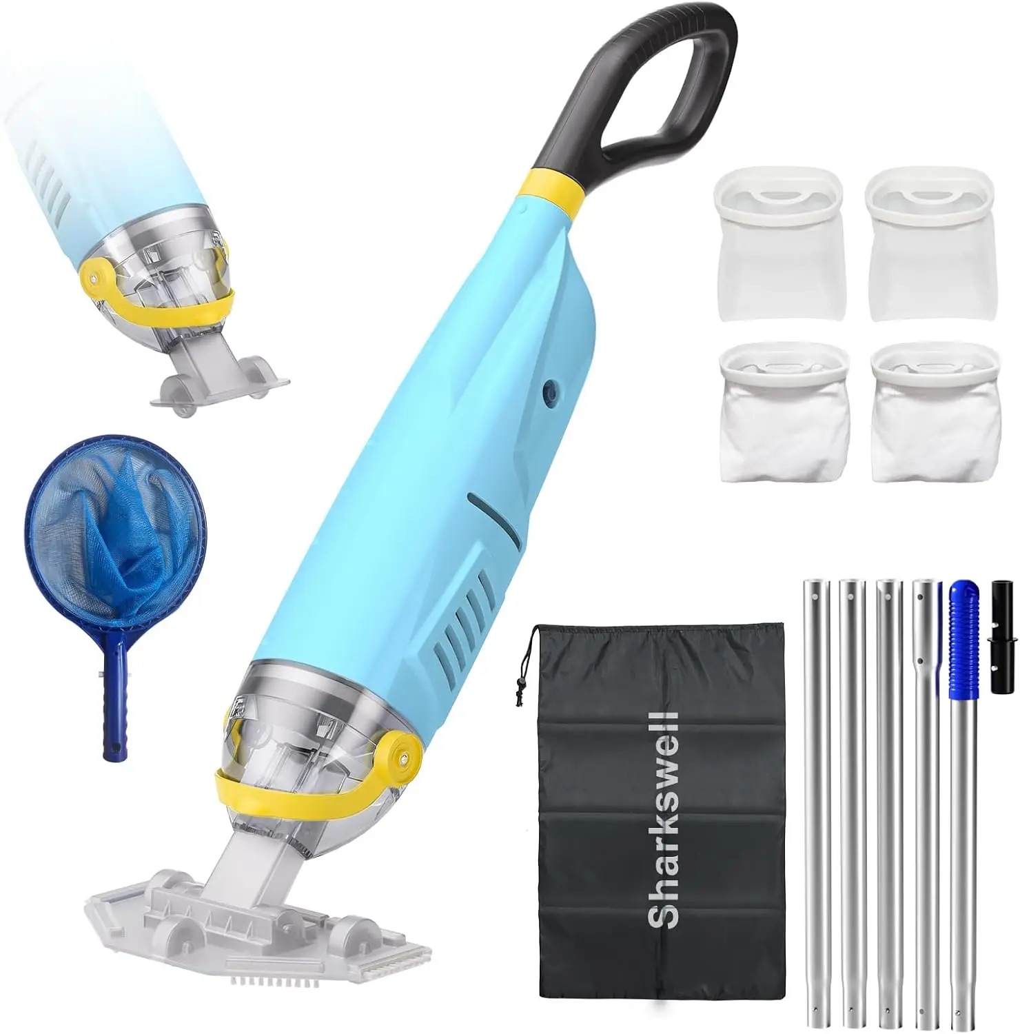 2026 Cordless Pool Vacuum with Telescopic Pole, 60 Min Suction & Transparent Head, Rechargeable for Above Ground & Inground Pools, Hot Tubs, Spa
2026 Cordless Pool Vacuum with Telescopic Pole, 60 Min Suction & Transparent Head, Rechargeable for Above Ground & Inground Pools, Hot Tubs, Spa