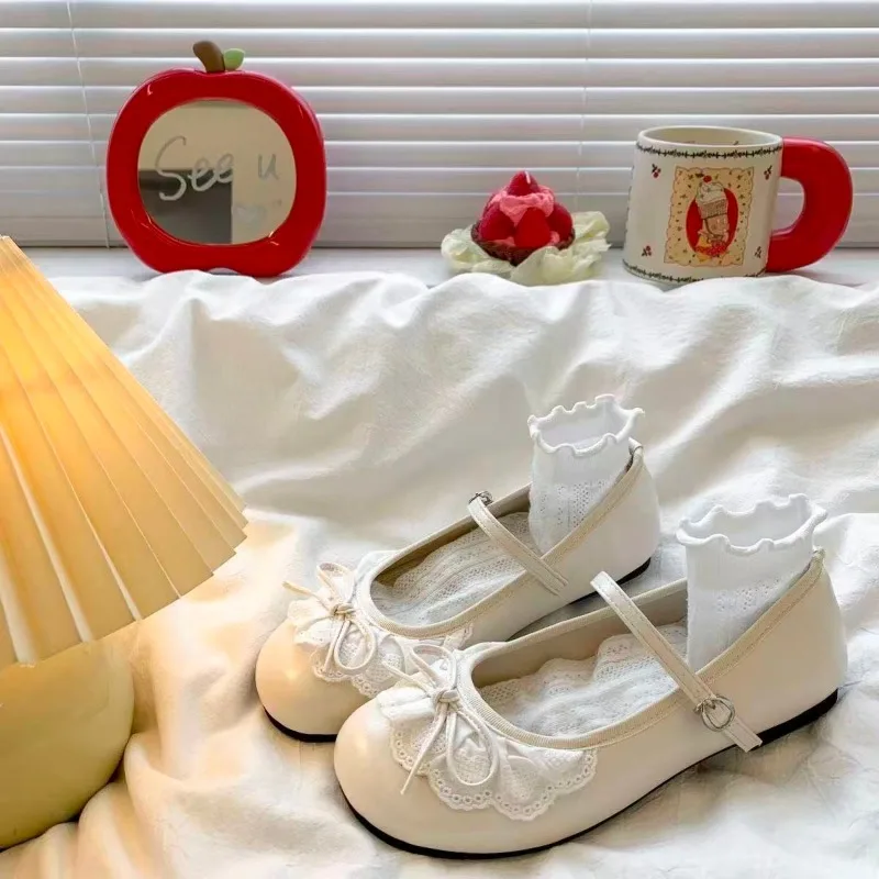 Spring 2026 New Round Toe Lace Bow Flats French Mary Jane One Strap Soft Sole Shoes
Spring 2026 New Round Toe Lace Bow Flats French Mary Jane One Strap Soft Sole Shoes