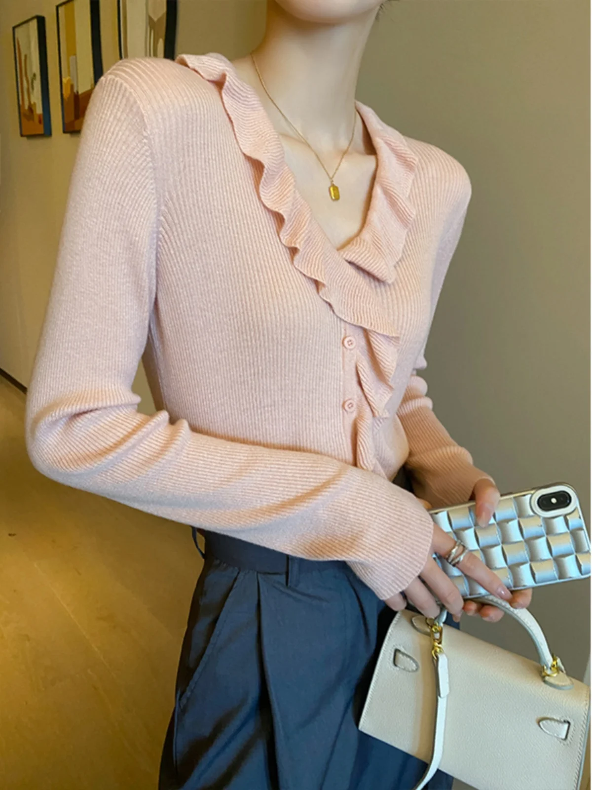 Ele Long Sve Pink Knitted Sweater for Women New 2025 Design Faionable Commute Sle V-Ne Polyester Blend Car...
Ele Long Sve Pink Knitted Sweater for Women New 2025 Design Faionable Commute Sle V-Ne Polyester Blend Car...