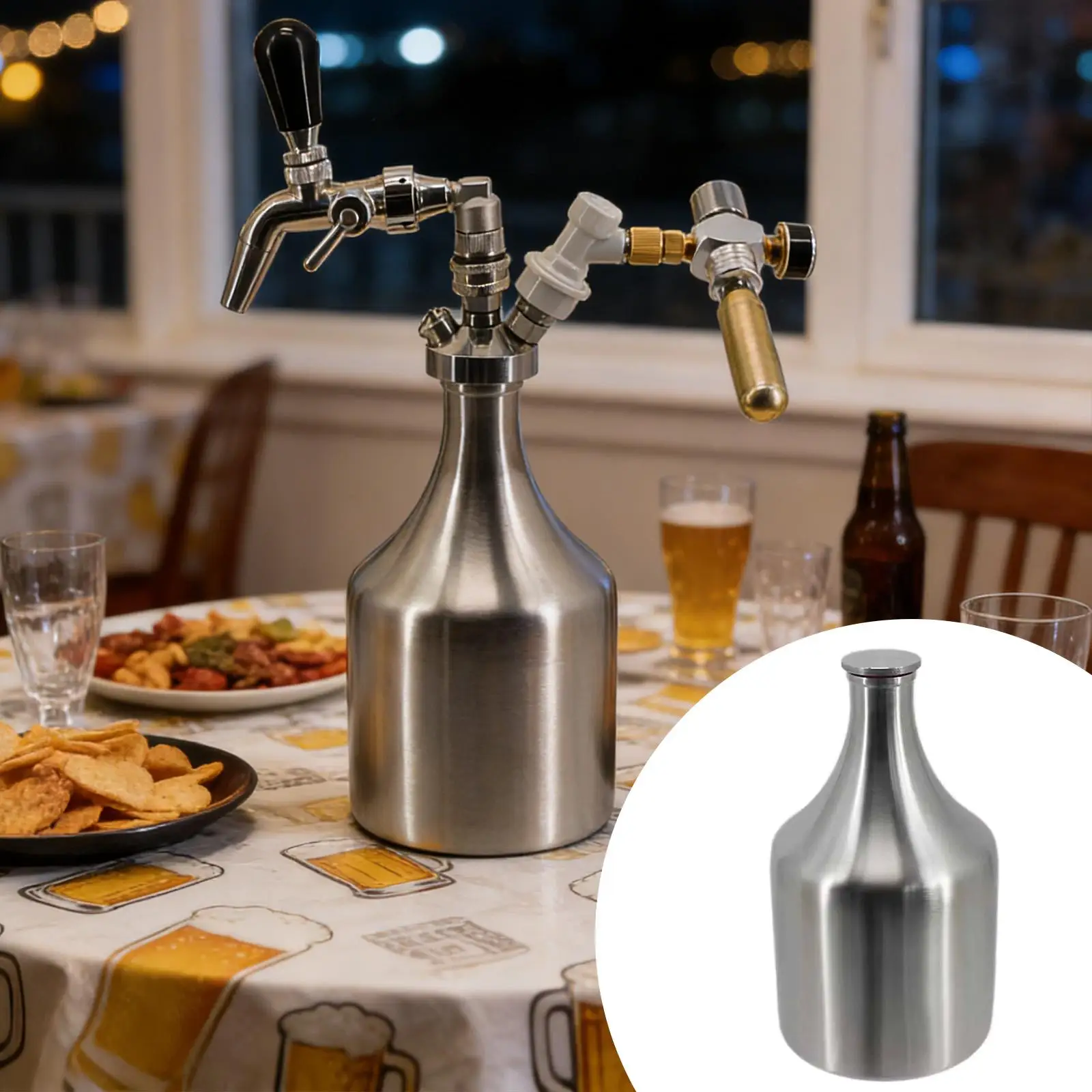 Homebrew 304 Stainless Steel Beer Growler Goose Neck Mini Keg Dispenser System for Outdoor Party Beverage Storage
Homebrew 304 Stainless Steel Beer Growler Goose Neck Mini Keg Dispenser System for Outdoor Party Beverage Storage