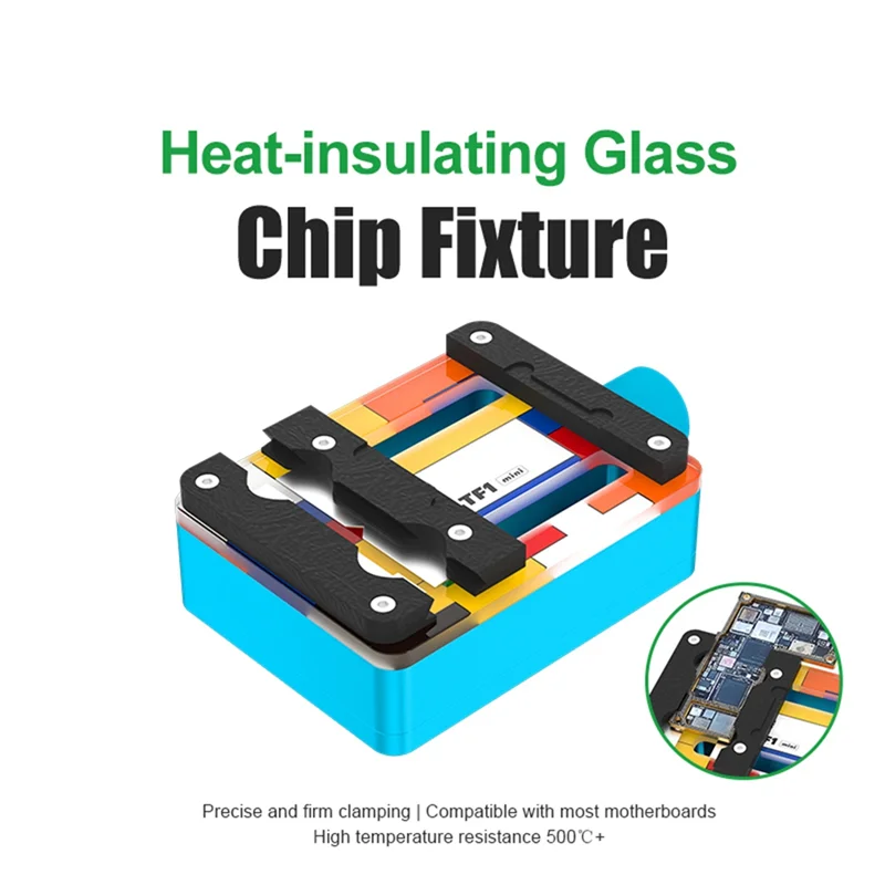 B63B-TF1 MINI Heat-Insulating Glass Chip Fixture High Temperature Resistance 500℃+ IC CPU Chip Degumming Clamping Repair Tool
B63B-TF1 MINI Heat-Insulating Glass Chip Fixture High Temperature Resistance 500℃+ IC CPU Chip Degumming Clamping Repair Tool