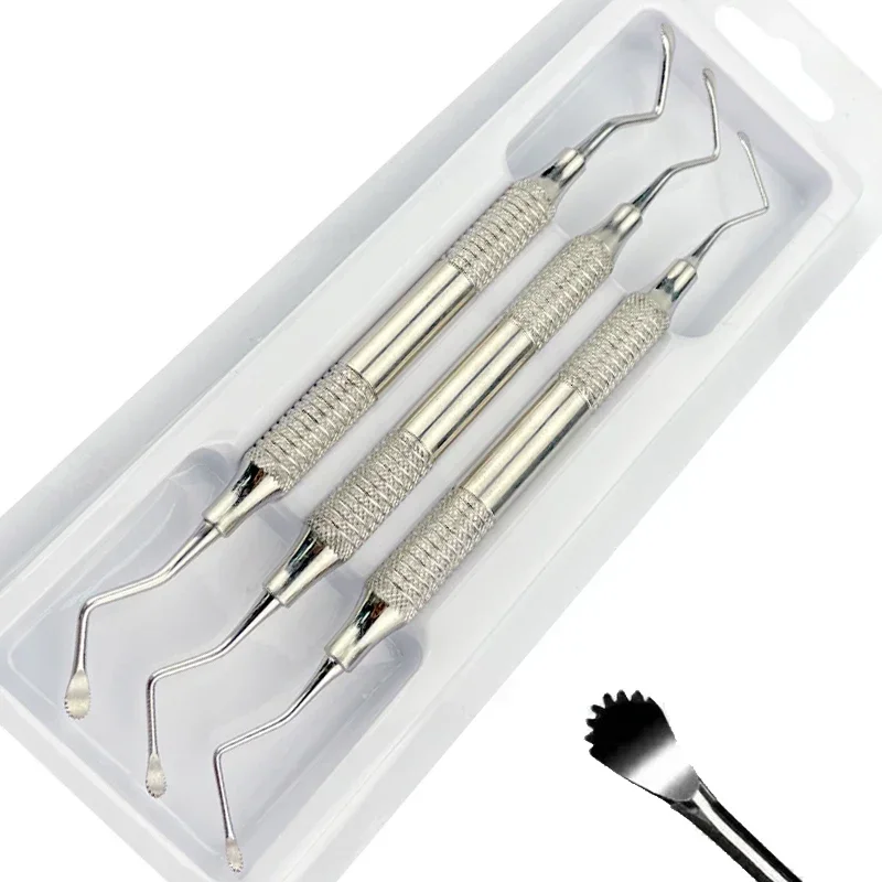 3 Piece Serrated Gracey Curettes Dental Scaler Set for Periodontal Therapy and Bone Scraping
3 Piece Serrated Gracey Curettes Dental Scaler Set for Periodontal Therapy and Bone Scraping
