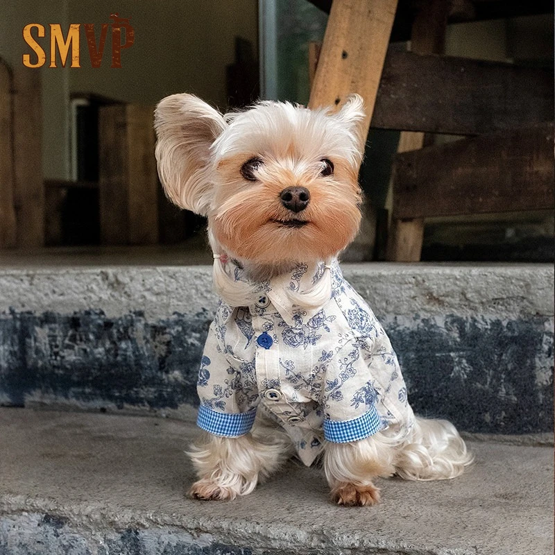 Spring and Summer Thin Cotton and Linen National Style Pattern Splicing Plaid Lapel Shirt Small and Medium Pet Dog Clothes
Spring and Summer Thin Cotton and Linen National Style Pattern Splicing Plaid Lapel Shirt Small and Medium Pet Dog Clothes