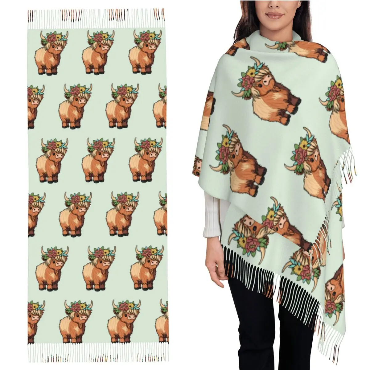 Highland Cow Animal Scarf Tassel Scarves Women Soft Warm Shawls and Wraps Long Fall Winter Shawl Wrap
Highland Cow Animal Scarf Tassel Scarves Women Soft Warm Shawls and Wraps Long Fall Winter Shawl Wrap
