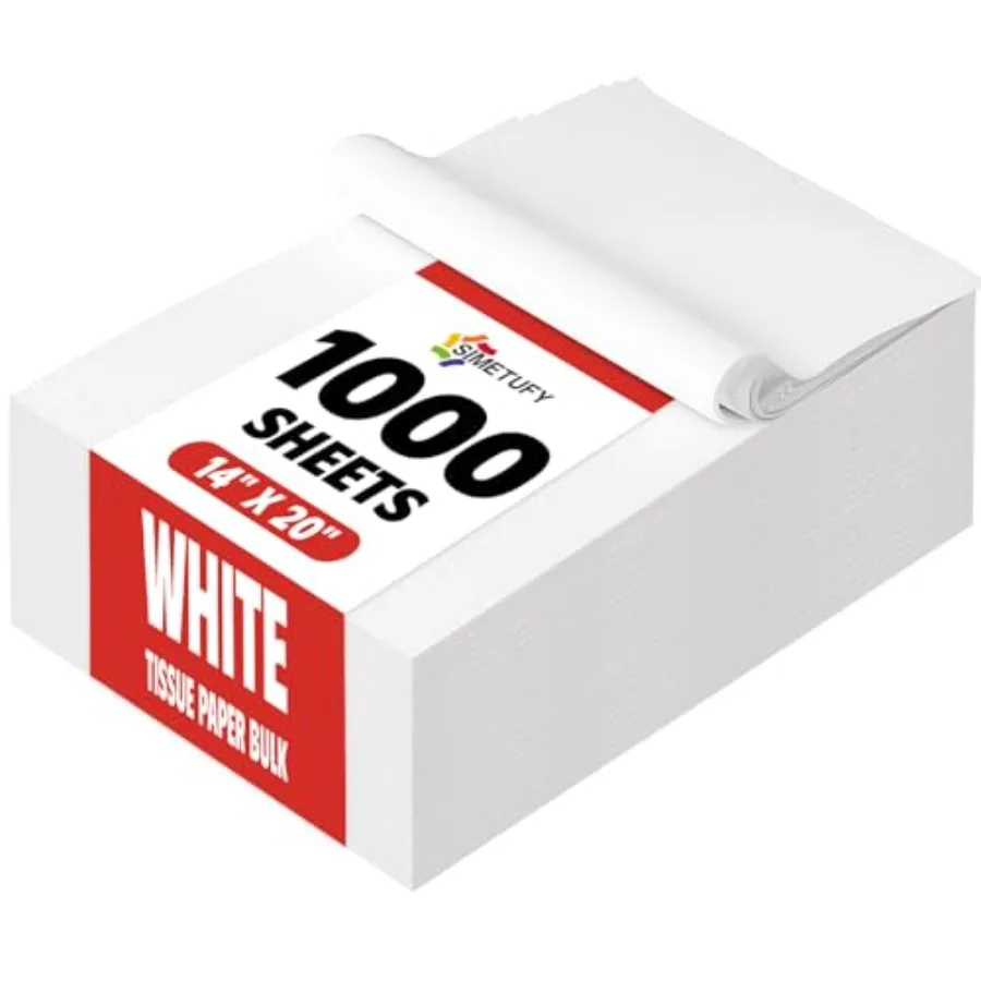 1000 Sheets White Tissue Paper Bulk, 14x 20 Packing Paper for Moving Gift Wrapping Wedding Birthdays Holidays Crafts Decor
1000 Sheets White Tissue Paper Bulk, 14x 20 Packing Paper for Moving Gift Wrapping Wedding Birthdays Holidays Crafts Decor