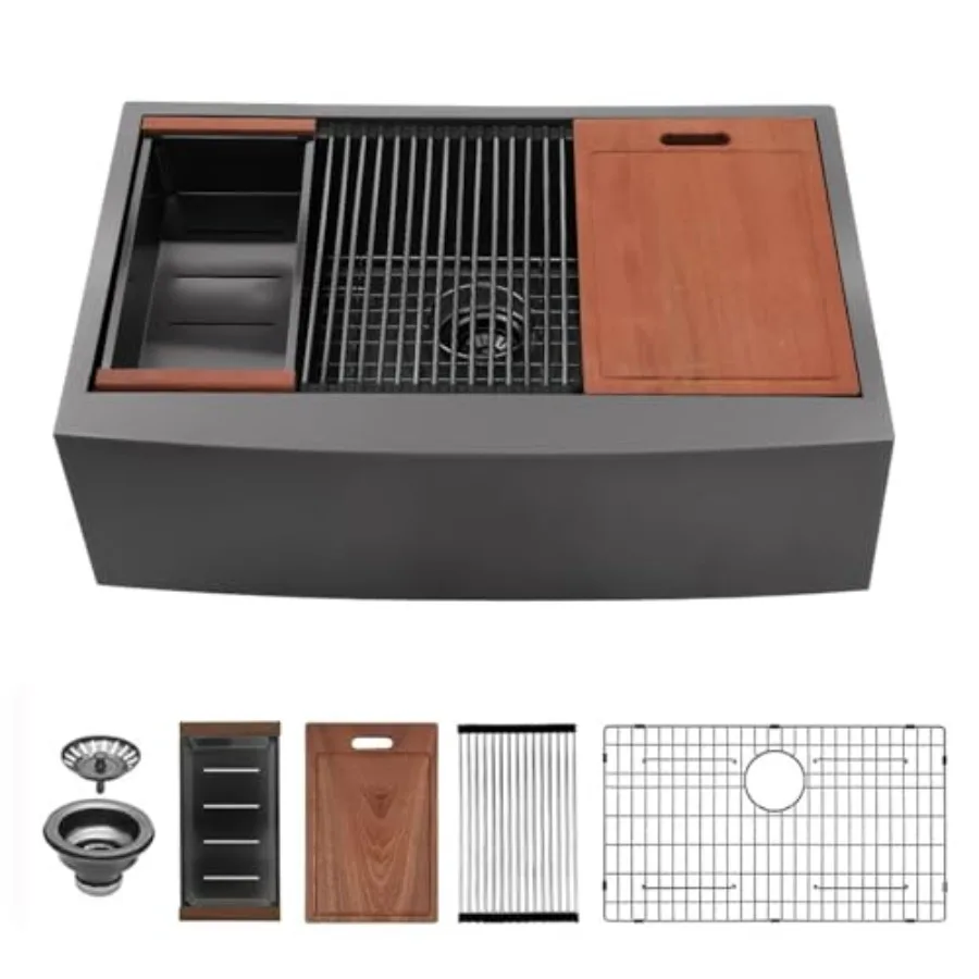 33 Farmhouse Sink Black Stainless Steel - 33 Inch Apron Front Kitchen Sink Ledge Workstation Gunmetal Black 16 Gauge Stainless
33 Farmhouse Sink Black Stainless Steel - 33 Inch Apron Front Kitchen Sink Ledge Workstation Gunmetal Black 16 Gauge Stainless