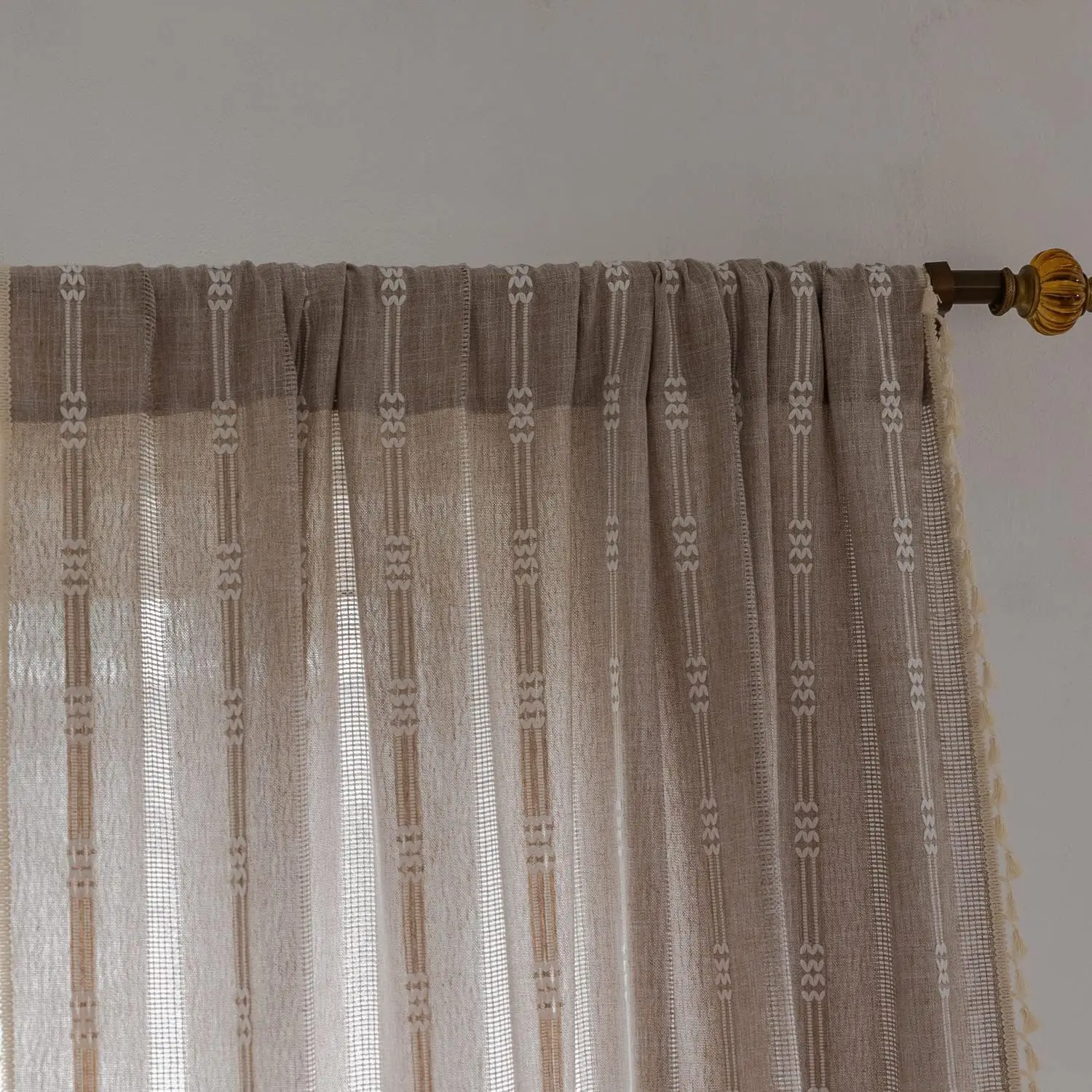 Linen Curtains 108 Inches Long for Living Room 2 Panels Set, Embroidery Farmhouse Tassel Boho Light Filtering Rod Pocket Drapes
Linen Curtains 108 Inches Long for Living Room 2 Panels Set, Embroidery Farmhouse Tassel Boho Light Filtering Rod Pocket Drapes