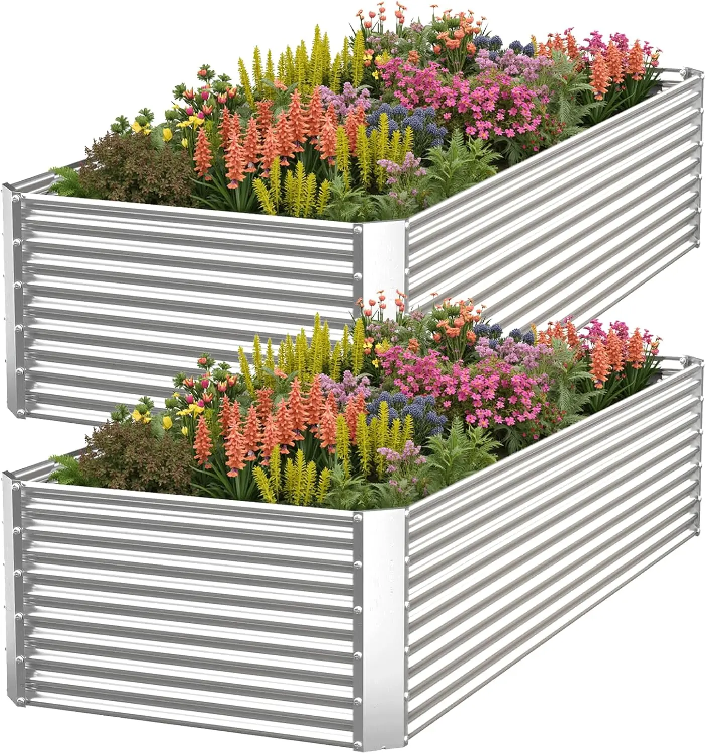 2 Pack Tall Corrugated Galvanized Steel Raised Garden Bed Outdoor, Metal Above Ground Garden Bed for Vegetables and Flow
2 Pack Tall Corrugated Galvanized Steel Raised Garden Bed Outdoor, Metal Above Ground Garden Bed for Vegetables and Flow